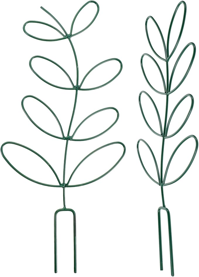 Alasum 2pcs Iron Climbing Plant Support Trellis for Garden Tomatoes and Orchids Green Metal Plant Climbing Rack for Indoor and Outdoor Potted