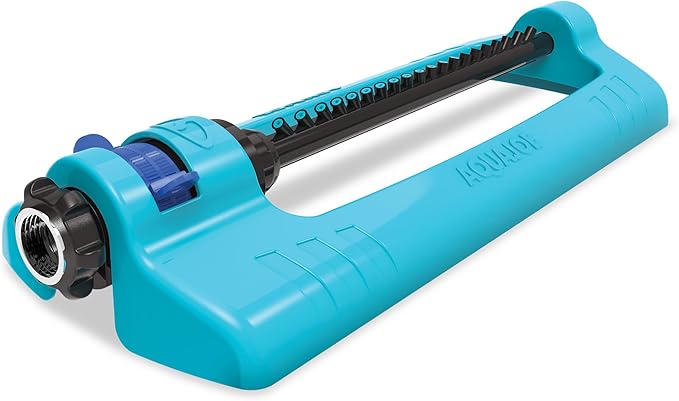 Aqua Joe SJI-OMS20 Jumbo Oscillating Sprinkler with Adjustable Spray and Metal Base Up to 4400-Square-Foot Coverage 70-Foot Spray Distance 63-Foot Spray Width