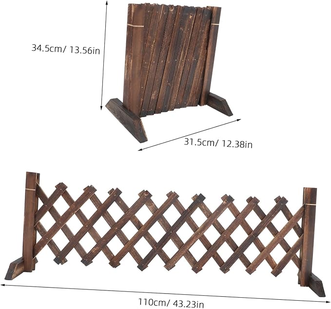 BESTonZON Expandable Wooden Garden Trellis Retractable Lattice Fence for Climbing Plants Stylish Outdoor Decor Convenient and Portable Edging for Garden Privacy and Aesthetic Appeal