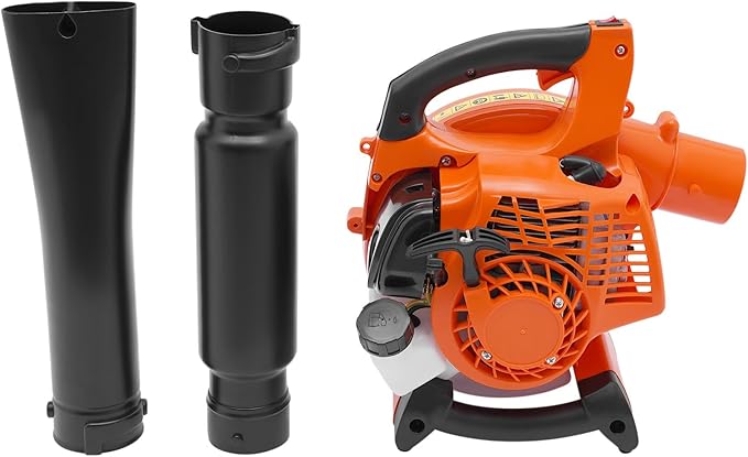 26CC Leaf Blower 2 Stroke Handheld Leaf Blower Gas Powered Leaf Blower 360CFM Air Volume Gas Blower Leaf Ideal for Lawn Care Snow Removal and Road Cleaning - Orange