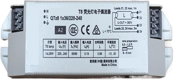 QTZ8 1X36W T8 Fluorescent Lamp Electronic Ballast Fit for I Type Lamps and Lanterns