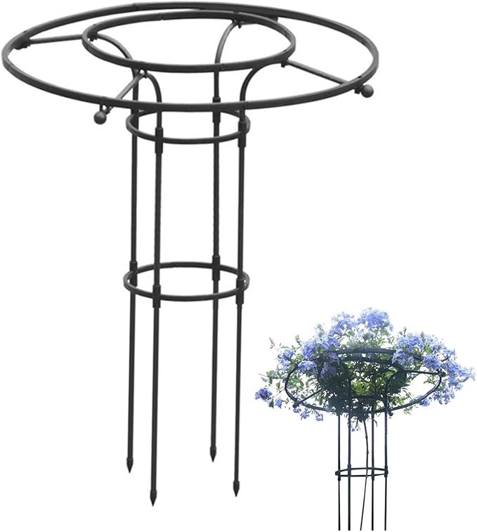 Tower Obelisk Garden Trellis Tall Metal Support Garden Frame Trellis for Indoor/Outdoor Climbing Vines and Flowers(Black90cm)
