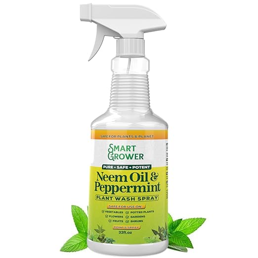 Neem Oil Spray for Plants with Peppermint Oil Natural Plant Wash Made for Indoor and Outdoor Plants Smart Grower 32oz Easy Ready to Use Spray