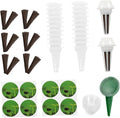 Toyvian 24-Piece Hydroponic Growing System Set with Humidity Dome and Net Pots for Indoor Gardening for Seed Starting Includes Insulation Lids and Planting Sponges
