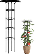 Plant Trellis Garden Trellis for Climbing Plants 61 Inch Umbrella Shape Rose Rustproof Metal Vertical Garden Obelisk for Outdoor Rose