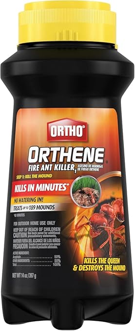 Ortho Orthene Fire Ant Killer – 12 oz – Outdoor Powder Kills Queen &amp Colony – Fast Lawn &amp Garden Treatment – No Watering Required (1)