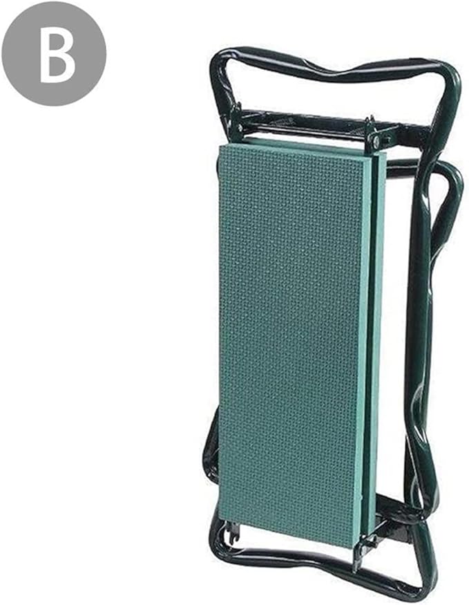 Portable Gardening Tool -Garden Kneeler with Handles Folding Stainless Steel Garden Stool Chair with Kneeling Pad (Color : B)