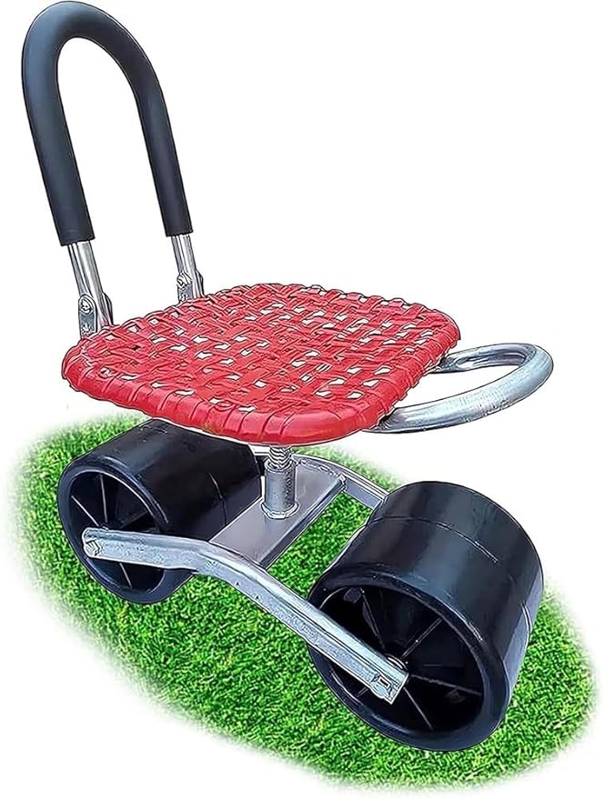 360°Rotating Gardening Seat On Wheels Adjustable Rolling Garden Cart with Seat Aid Home &amp Garden Cart with Wheels for Gardener Planting