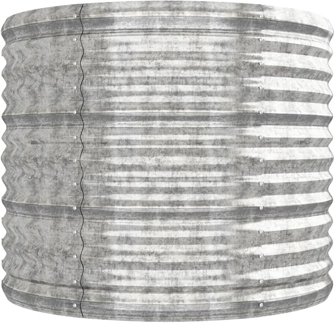SKM Garden Raised Bed Powder-Coated Steel 296x80x68 cm Silver (Weight-18KG)