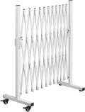 Aluminum Expandable Garden Fence Portable Barricade Gate with Casters Expansion Size 201×15.2×40.6 inches Adjustable Flexible Fence Mobile Barricade Safety Barrier