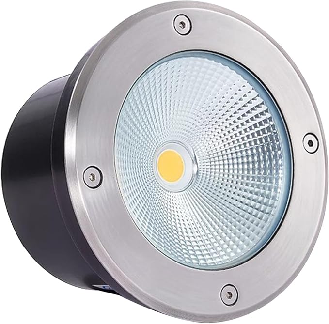 COB Underground Light Outdoor Ground Light IP66 Waterproof AC85-110V Embedded LED Buried Lights for Garden Yard Tree Pathway Steps Spotlights (Warm White 25W)