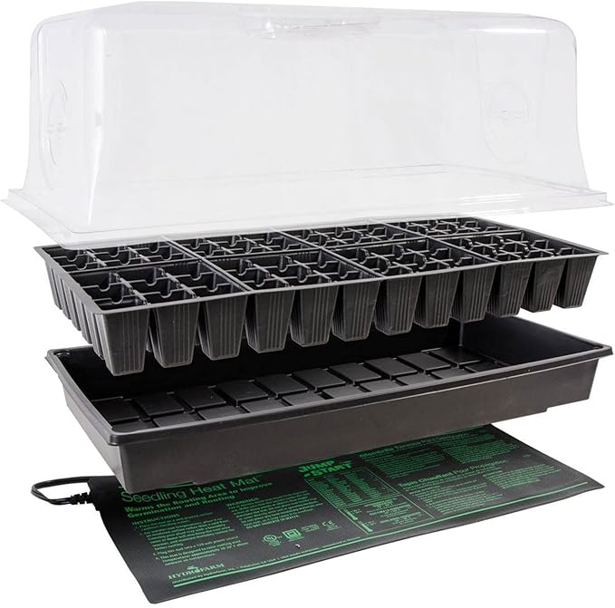 Jump Start CK64060 120V 17W Germination Hot House with Heat Mat Watertight Tray Cell Insert and 7 Humidity Dome