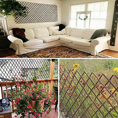 Nature Willow Trellis Expandable Plant Support Plant Climbing Lattices Trellis Willow Expandable Trellis Fence for Climbing Plants Support 36x92 InchDouble Panel (2)