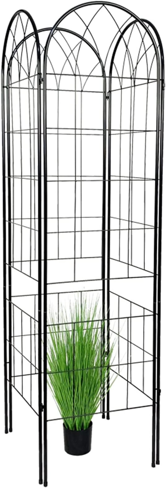 Garden Trellis for Climbing Plants Decorative Privacy Screen Metal Garden Ornament 150x33cm Indoor Outdoor Flower Fruit Vegetable (Black/White)(Color:BlackSize:150x33cm)