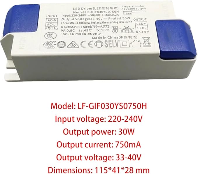 for LiFud LED Driver Ballast LF-GIRxxxYS Series 21W 500mA 23.4W 600mA 28W 700mA 30W 750mA 32W 800mA 34W 850mA Power Supply(LF-GIF030YS0750H)