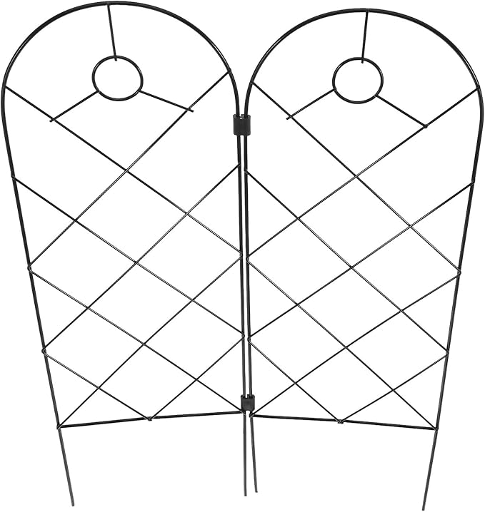 2pcs Iron Trellis for Climbing Plants Portable Plant Supports with Foldable Design Garden Stakes Climbing Frame for Indoor and Outdoor Gardening