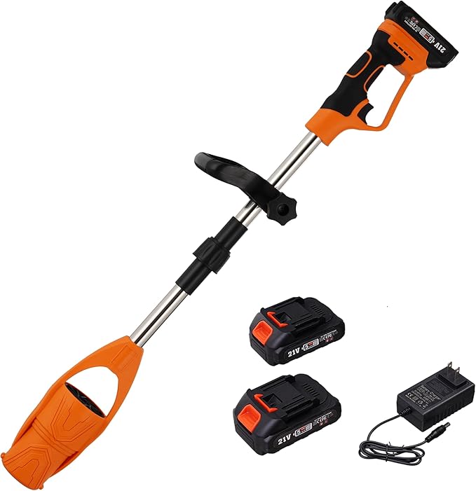 Cordless Leaf Blower 21V Electric - Lightweight Handheld Speed Control via Pressure Switch 2 x 2.0Ah Batteries &amp 1-Hour Fast Charger for Lawn Care Leaf Blowing Small Gravel - Garden Cleaning