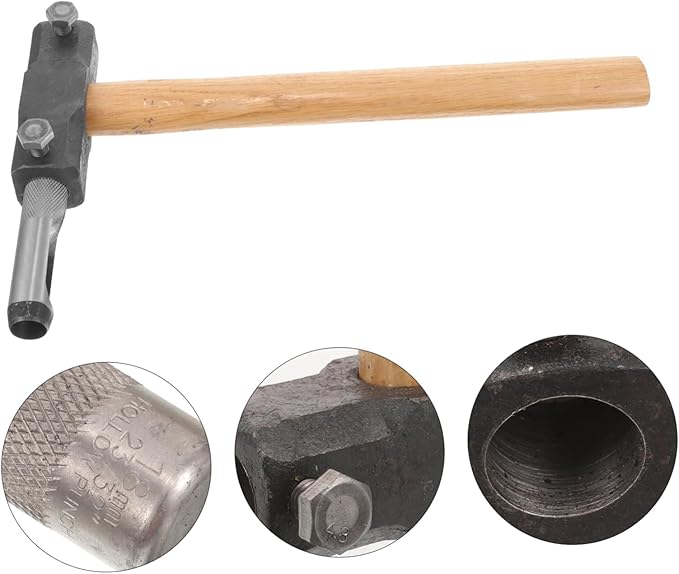 Double Head Mushroom Hammer Log Inoculation Tool Spawn Mushroom Planting Puncher Garden Tool Set Made of Wood and Iron Sturdy