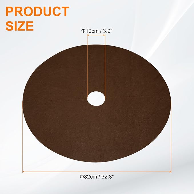 HARFINGTON 6pcs Tree Mulch Ring 32.3 Inch Non-Woven Round Tree Protector Weed Barrier Mat Plant Cover Rings for Weed Grass Control Root Protection Brown