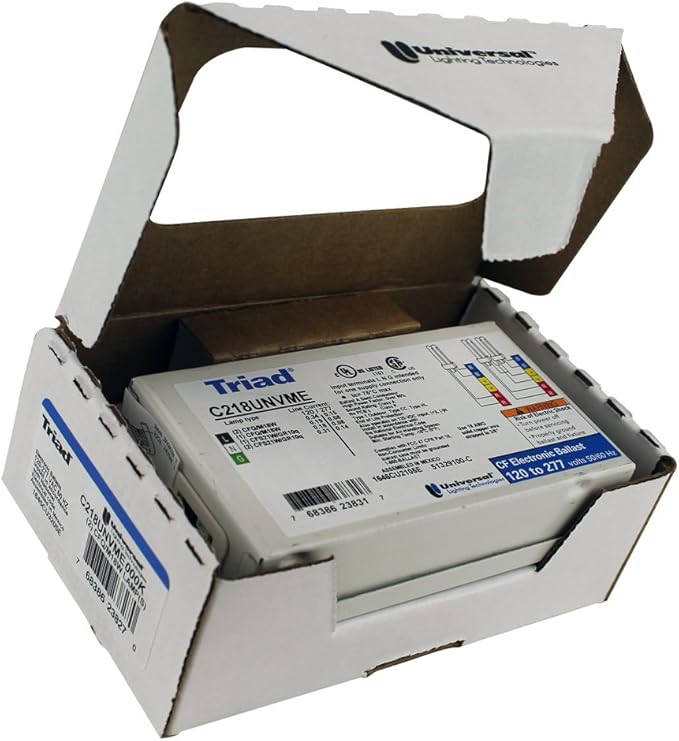 Universal C218UNVME - 2 Lamp - 18 Watt CFL Ballast - 120/277 Volt - Programmed Start - 1.05 Ballast Factor