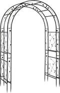 VINGLI Garden Arbor Arch for Wedding Ceremony Party Christmas Garden Decor Steel Garden Trellis for Plant Climbing Pergola for Garden Backyard Lawn (Black-59x84)