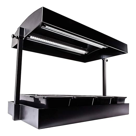 SunBlaster Grow Light Garden with 2 Strip Lights &amp T5 Reflectors + Gaia Green All Purpose Plant Food for Resilient Crop Growth
