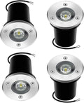 4PCS Ground LED Landscape Lights - Outdoor Recessed Spot Light IP67 Waterproof Garden Buried Lamp 1W LED Floor Spotlight for Garden Driveway Deck Step Lighting(Green Light1W(24V))