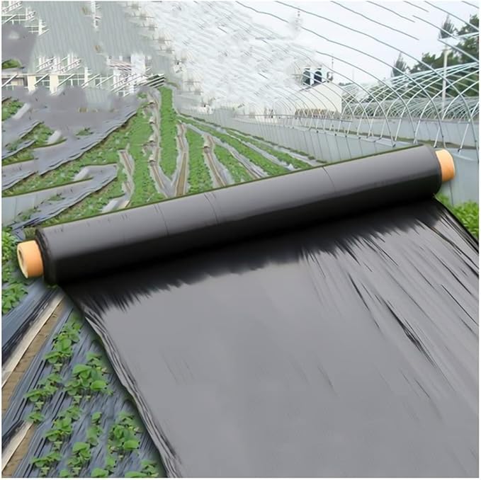 Agricultural Thickening Anti-aging Black Ground Film PE Plastic Film Weed Control Heat Preservation Moisture Preservation and Weed Prevention Black Film for Greenhouse Fruit Tree Planting 2.5KG ( C