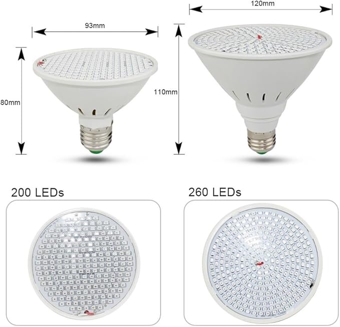 Fengyan Home Bulbs 10pcs/lot 60/126/200/260Led-2835SMD AC85-265v Vegetable Seedling Supplement Light Potted Succulent Plant Grow Light Household Lamp (Size : 200-2835 20W)