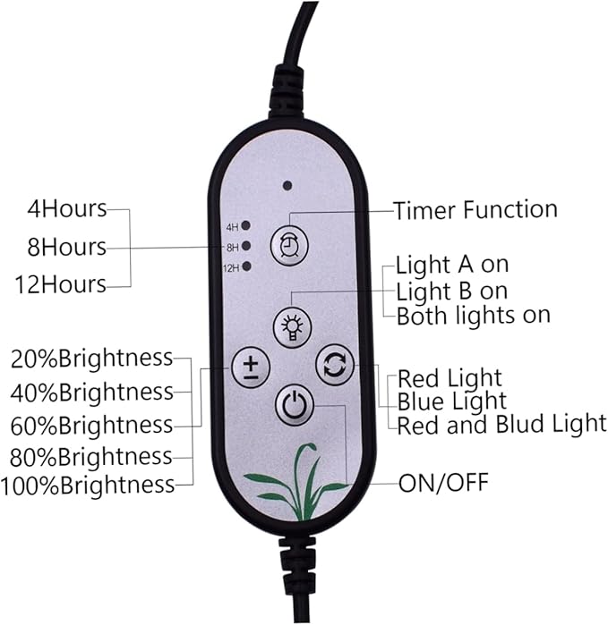 9w Led Plant Grow Light Dimmable Levels Single Head Timing Gooseneck for Indoor Plants Uv Grow Lights Garden Greenhouse