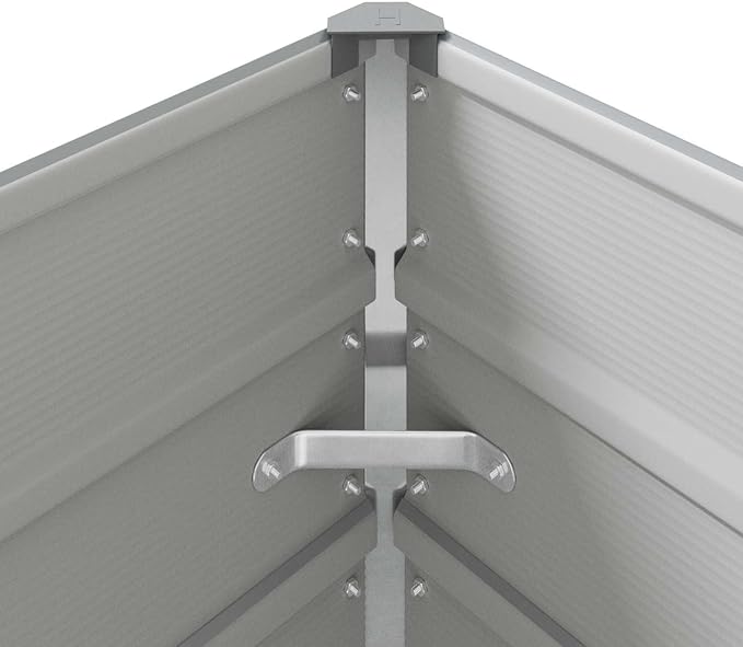 Galvanised Steel Raised Garden Bed Metal Planter Box for Outdoor Plants Vegetable Herb 188.98x39.37x17.72 Light Gray-827