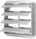 iPower 16-Inch Square Aluminum Automatic Gravity Shutter Louver Vent Silver