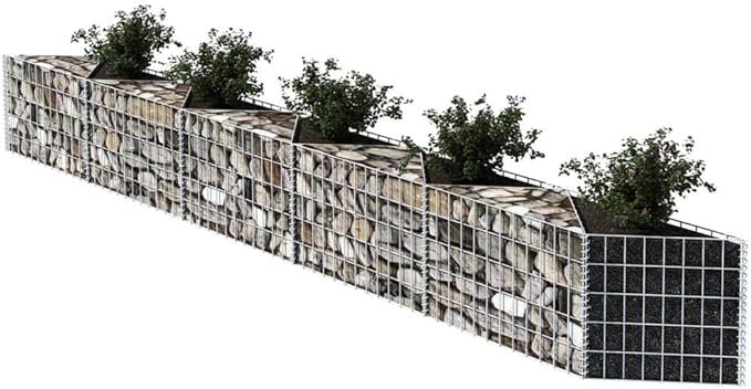 Gabion Raised Bed Steel Gabion Basket Post/Planter Raised Vegetable Bed Outdoor Steel Garden Decoration Galvanized Steel 118.1x11.8x19.7