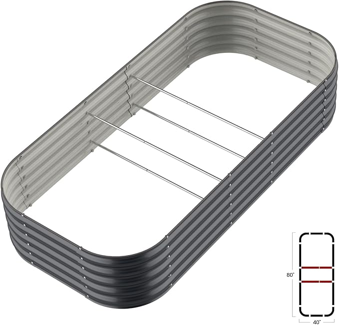 Olle Non Corrosive Aluminum Support Rod for Raised Garden Bed 22.8 Inch+16.5 Inch Long