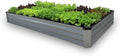 GrowHaus 8x4x1FT Galvanized Raised Garden Bed Planter Boxes Outdoor Large Metal Garden Beds for Planting Vegetables Flowers Herbs Rectangle Silver