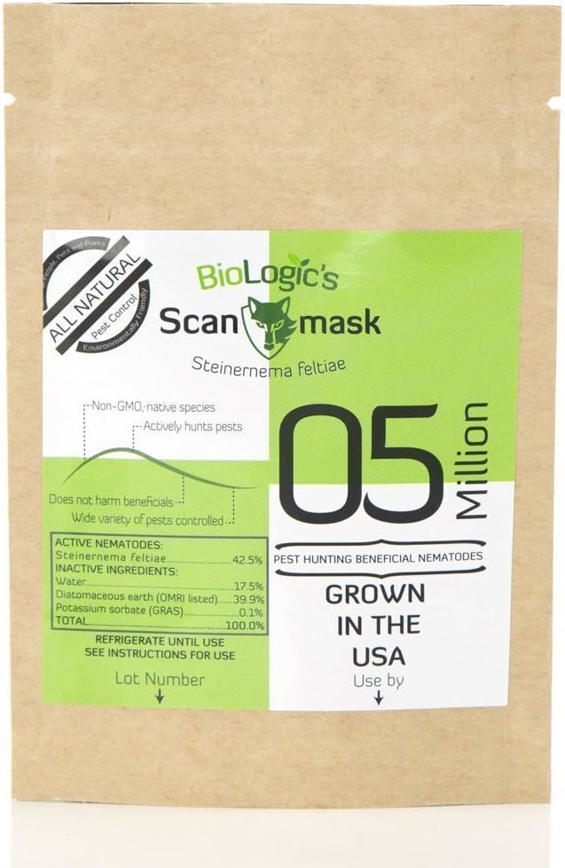 BioLogic's Scanmask Steinernema Feltiae (Sf) Beneficial Nematodes for Natural Insect Pest Control 5 Million Size