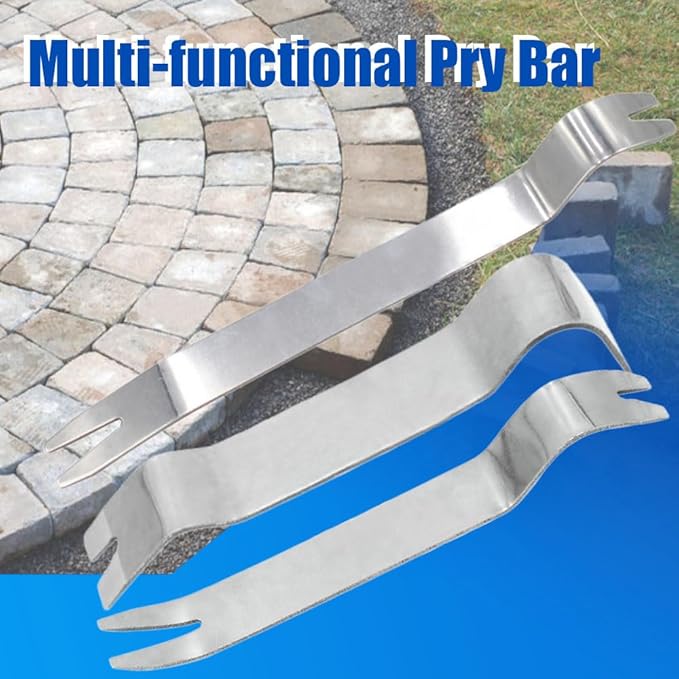 8PCS Paver Removal Tool SetStainless Steel Paver ExtractorMulti-Functional Pry Bar Set for Garden Lawn Yard Patio Brick Block Replacement with Black Storage Bag