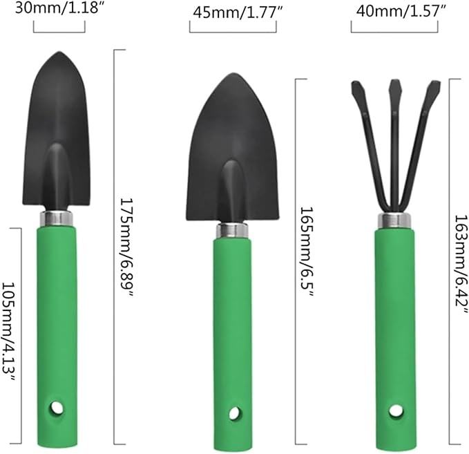Garden ShovelGarden Trowel 3pcs Mini Garden Shovel Rake Spade Bonsai Tools Set Wooden Handle for Flowers Potted Plant Garden Tools (Color : 2)