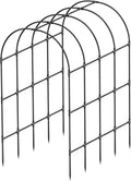 Garden Arch Trellis Metal Arch Trellis for Climbing Plants Outdoor Yard Garden Climbing Plants w/Decorative Wire Lattice - Black