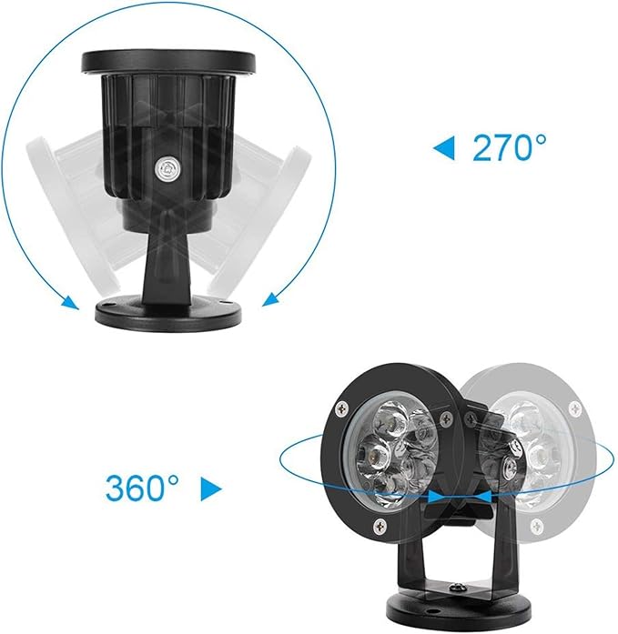 2PCS LED Floodlight - Round Projection Lights IP65 Outdoor Waterproof Landscape Lawn Light Adjustable Spotlight LED Tree Lamps Outdoor Lighting With Base 6W Garden Terrace LED Light(Warm White2w(