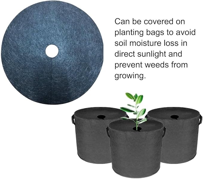 12pcs Tree Protection Weed Mats for Tree Plant Covering Ring Garden Weeding Tool (Size : Black 32cm)