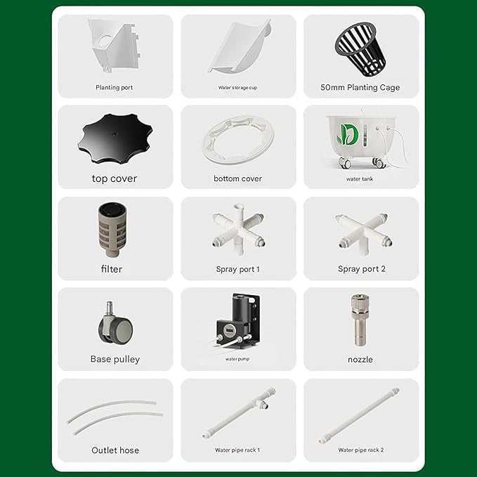 Aeroponic Tower Garden System Vertical Hydroponic Garden Tower Automatic Water Circulation Hydroponics Growing System Kit for Herbs Fruits and Vegetable(180cm/71in)