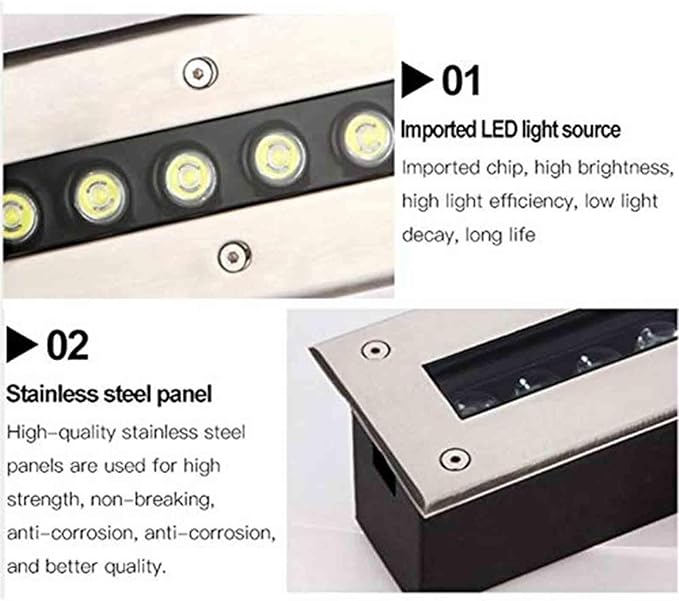 Rectangle Buried Lights - Energy Saving Underground Light LED AC85-265VOutdoor Buried Lights Ground LED Landscape Light Outdoor Recessed Spotlight Outdoor Floor Lamp(Warm white light5W)
