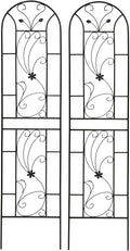 86.7 x 19.7 Metal Garden Trellis 2/4 Pack for Climbing Plants Outdoor Flower Support Plant Support for Vines Roses Garden Screen Practical(2 Pack)
