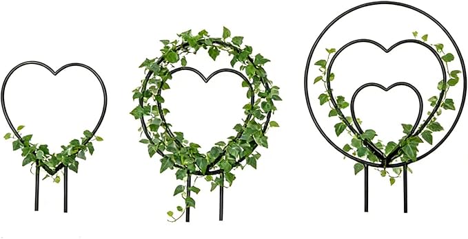 Trellis for Potted Plants - Metal Vine Support | Small Garden Trellis | for Family Beginner Home Gardening Pairing Indoor House Wedding Vegetable