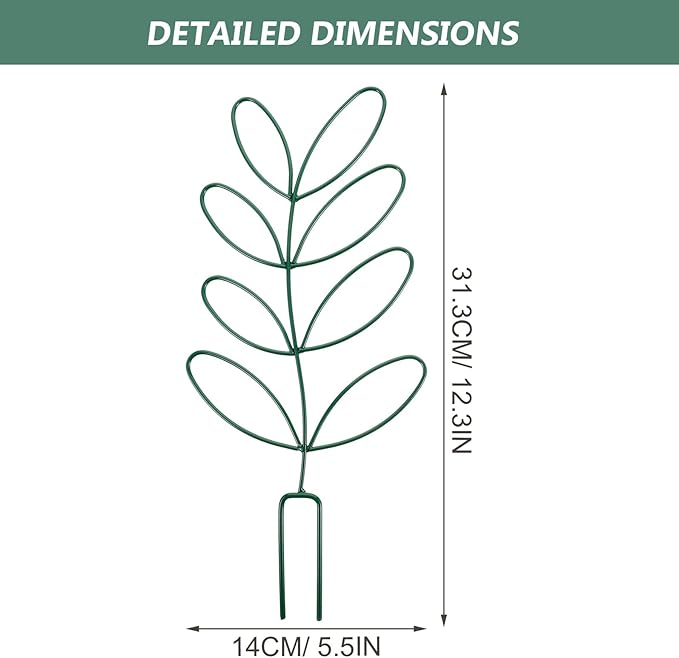 POPETPOP 2pcs Metal Plant Trellis Climbing Support Rack for Garden Tomatoes Cages Green Iron Flower Climbing Frame Suitable for Indoor and Outdoor Plants