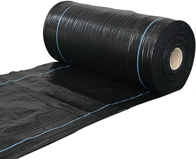 Weed Control Membrane Resistant Weed Barrier Fabric Great Permeability Porous Weed Membrane Black Woven Roll Easy to Cut for Artificial Grass Patios Paths Flower Beds(1.2 * 200m)