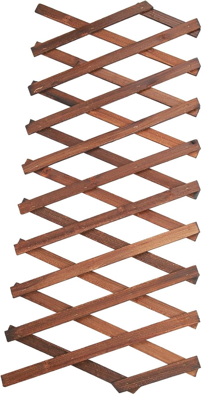 Alomejor Garden Trellis Adjustable Natural Wood Support for Climbing Plants Ideal for Roses and Cucumbers Up to 70.9in