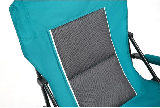 High Back Heavy Duty Lawn Chair Support 250LBS Portable Collapsible Chair with Cup Holder (Blue + Steel)