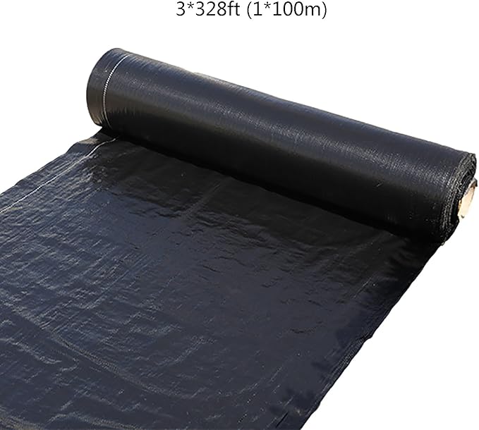 Weed Control Fabric Heavy Duty Weed Barrier Membrane Cut Easily Landscape Ground Cover Weed Barrier Mat for Gravel Artificial Grass Lawn Underlay(1 * 100m)